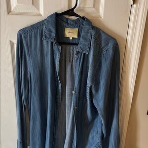 Elevenses (Anthropologie) Women's Chambray Button Down Shirt